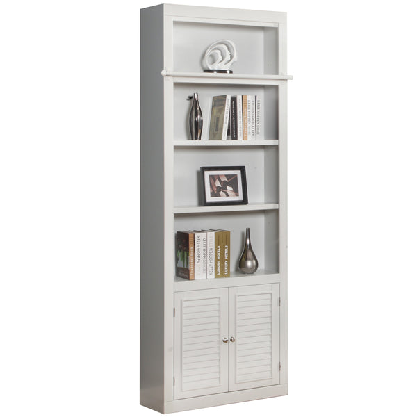 Boca 9 Piece Entertainment Wall with Corner Bookcases Cottage White BOC-9PC-ENT-LG-WALL Parker House