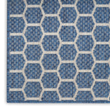 Nourison Reversible Indoor Outdoor RVB01 Machine Made Loom-woven Borderless Design Indoor/Outdoor Modern Outdoor Rug Blue, Blue 89% Polypropylene,11% Polyester 99446974082