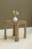 Art Deco Side Table with Mirror Top Gray with Medium Wood Finish P301516 Pulaski Furniture