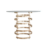 Homelegance By Top-Line Pierce Vortex Base Counter Height Dining Table Champagne Gold Metal