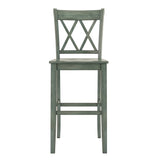 Homelegance By Top-Line Juliette X-Back Bar Height Chairs (Set of 2) Green Rubberwood