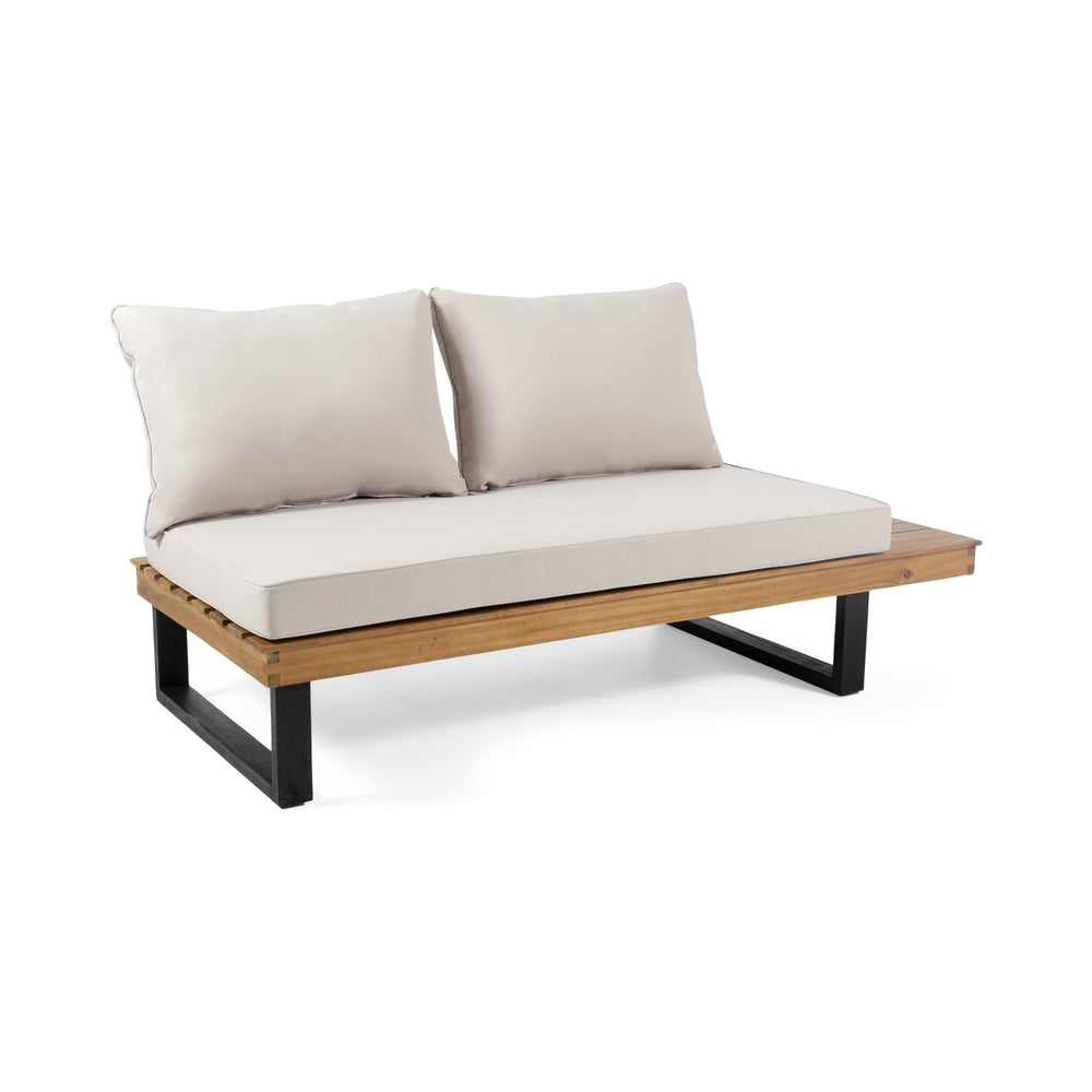 English Elm Christopher Knight Home® - Sebastian 4-Piece Modular Sofa Set – Handcrafted Acacia Wood, Beige Water-Resistant Cushions, Indoor/Outdoor 68823.00-68824.00_69414.00BGE