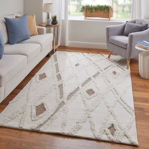 Feizy Rugs Anica Hand-tufted Wool Area Rug - Bohemian Geometric Design For Stylish Home Decor In Any Room Ivory,Taupe,Brown Wool Anc8008fivybrnf00