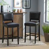 Christopher Knight Home® - Noble House - Mayfield Contemporary Bonded Leather Barstool, Brown and Wenge - Set of 2