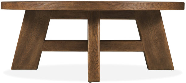 Hooker Furniture Driftwood Round Cocktail Table With Buckboard Finish, Oak Construction, Rustic Distressed Charm For Living Rooms Medium Wood 6820-80211-85