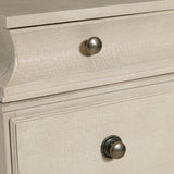 5-Drawer Bachelor's Chest with Jewelry Tray Natural with Almond milk faux linen finish P301055 Pulaski Furniture