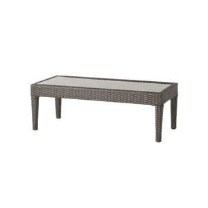 English Elm Christopher Knight Home® - ANTIBES RATTAN LOVESEAT SET WITH SIDE TABLE – Weatherproof PE Wicker, Iron Frame, Compact Patio Seating Grey 57088.00SETGRY