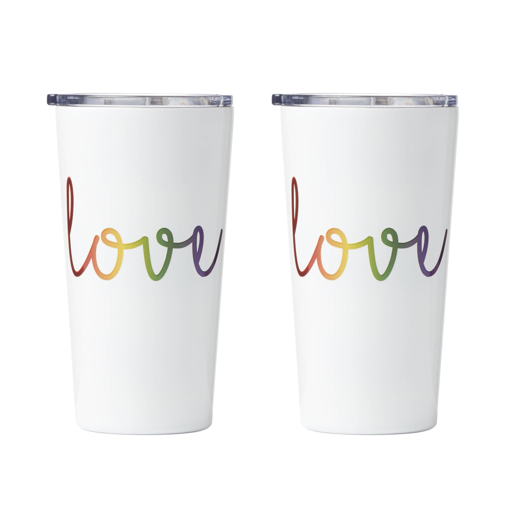 Lenox Cambridge 20 Oz "Love" Script Highball Tumblers, White, Set of 2 NO COLOR METAL EPRD60CB2DS