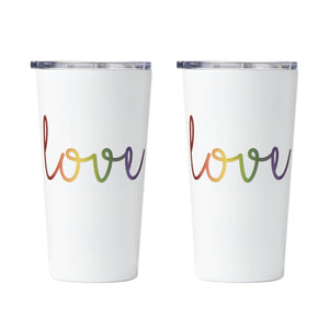 Lenox Cambridge 20 Oz "Love" Script Highball Tumblers, White, Set of 2 NO COLOR METAL EPRD60CB2DS