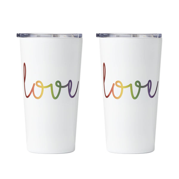 Lenox Cambridge 20 Oz "Love" Script Highball Tumblers, White, Set of 2 NO COLOR METAL EPRD60CB2DS