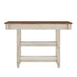 Homelegance By Top-Line Matthieu Two-Tone Antique Kitchen Island Buffet White Rubberwood