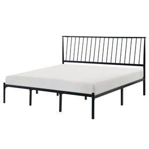 Homelegance By Top-Line Dante Metal Platform Bed with Curved Metal Headboard Black Metal