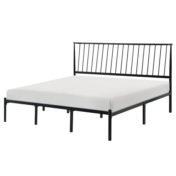 Homelegance By Top-Line Dante Metal Platform Bed with Curved Metal Headboard Black Metal