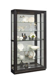 Framed Sliding Door 5 Shelf Curio Cabinet in Dark Brown Brown P021553 Pulaski Furniture