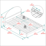 Solid Wood Queen Bed with Arched Headboard Brown ELIB5CBR Walker Edison