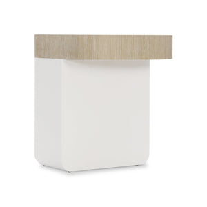 Bernhardt Bernhardt Solaria Side Table With Dune Finish, Faux-Stone Base, Flyover Overhang For Sofa Access 310122