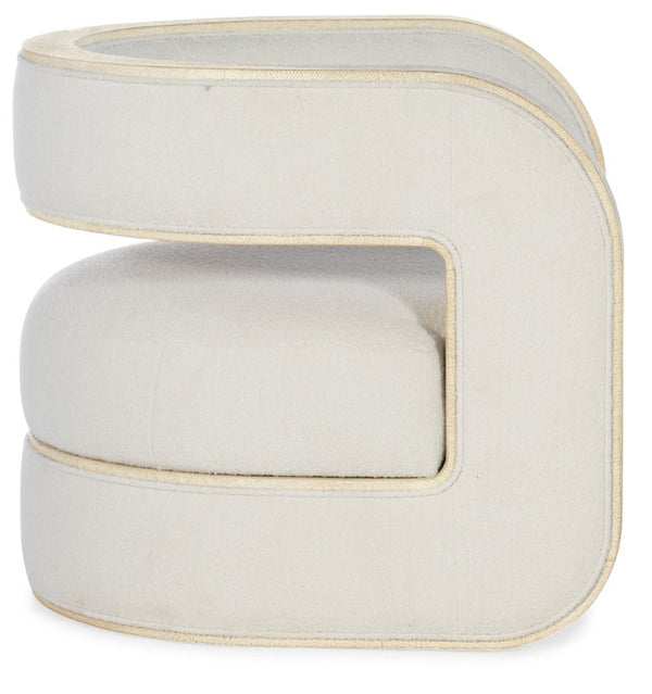 Hooker Furniture Cascade Accent Chair With Pebble Beach Performance Fabric, Lacquered Burlap Trim, Distressed Finish For Cozy Transitional Living Spaces 6120-50001-05