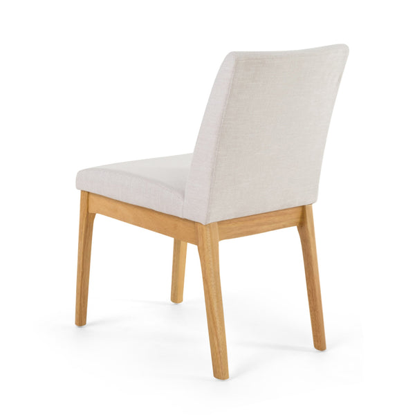 English Elm Dining Chair Set of Two Armless Upholstered Seats with Rubberwood Legs Modern Style 58924.00LBE
