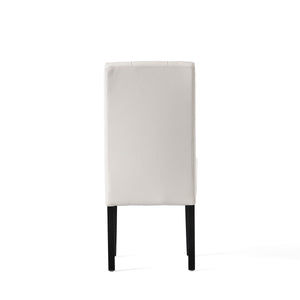 English Elm Carter Ivory Bonded Leather Tufted Dining Chairs Set of Two with Espresso Legs 54274.00IVY