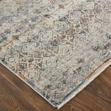 Feizy Rugs Kaia Polypropylene/Viscose/Polyester Machine Made Rustic Rug Tan/Ivory/Blue 5' x 7'-9"