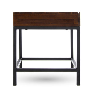 English Elm Christopher Knight Home® - STORAGE Dark Oak Side Table with Industrial Metal Frame, Sustainable Acacia Wood, Compact 22"H x 20"W 61360.00