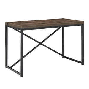 Homelegance By Top-Line Emely Black Metal Rustic Desk with USB Charging Station Black MDF