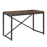 Homelegance By Top-Line Emely Black Metal Rustic Desk with USB Charging Station Black MDF