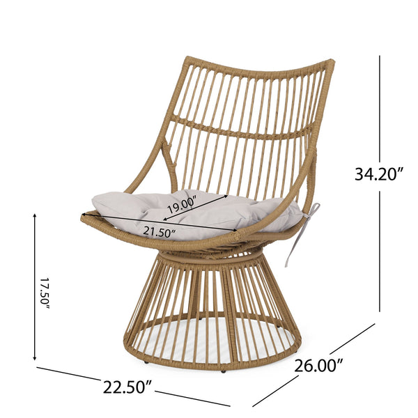 English Elm Elaine Outdoor Club Chair and Side Table Set Faux Rattan Woven Iron Patio Duo 71841.00