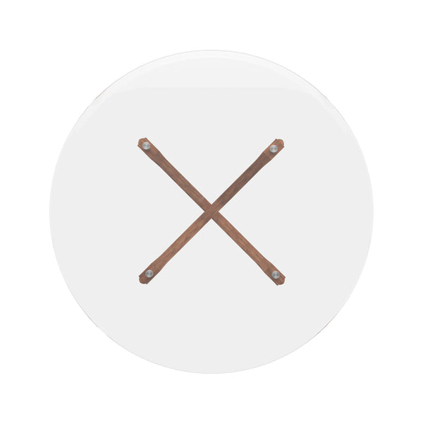 Homelegance By Top-Line Martine Mid-Century Walnut Finish Round Dining Table Walnut Rubberwood