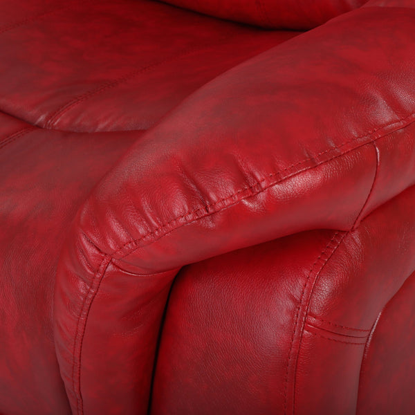 English Elm Christopher Knight Home® - Classic Glider Recliner with Luxurious PU Upholstery, Spacious Seat, Durable Frame, Ultimate Comfort Ox Blood Red 57412.00RED