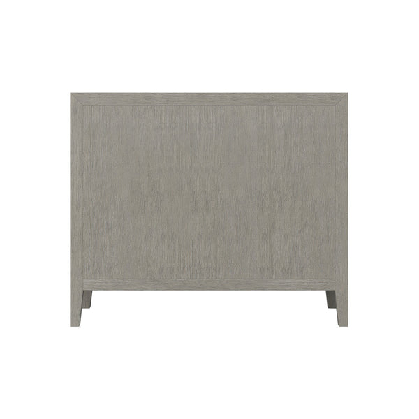 Bernhardt Bernhardt Cerused Greige Linea Bachelor's Chest — Bowfront Oak Veneers, Jewelry-Like Metal Pulls, Rustic-Modern Storage 384230G