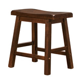 Homelegance By Top-Line Barrett Saddle Seat 18-inch Backless Stools (Set of 2) Brown Rubberwood