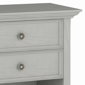 English Elm Amherst Fog Grey Bedside Table - Handcrafted Elegance With Spacious Drawers & Open Shelf Storage B136P158365