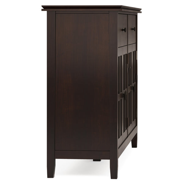 English Elm Artisan Solid Wood Large 4-Door Sideboard Buffet In Distressed Chestnut For Stylish Storage Solutions B136P158429