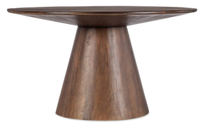 Hooker Furniture Commerce Madison Round Dining Table With Sculptural Pedestal, Solid Mango Wood, Durable Finish Medium Wood 7228-75005-85