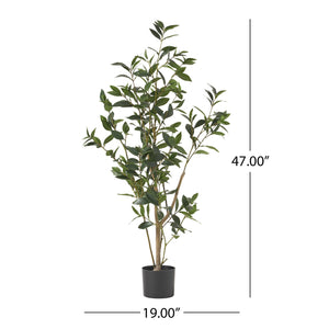 English Elm 120cm Artificial Laurel Topiary Tree Faux Foliage Iron Frame Indoor Decor 70536.00