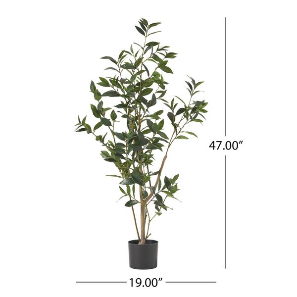 English Elm 120cm Artificial Laurel Topiary Tree Faux Foliage Iron Frame Indoor Decor 70536.00