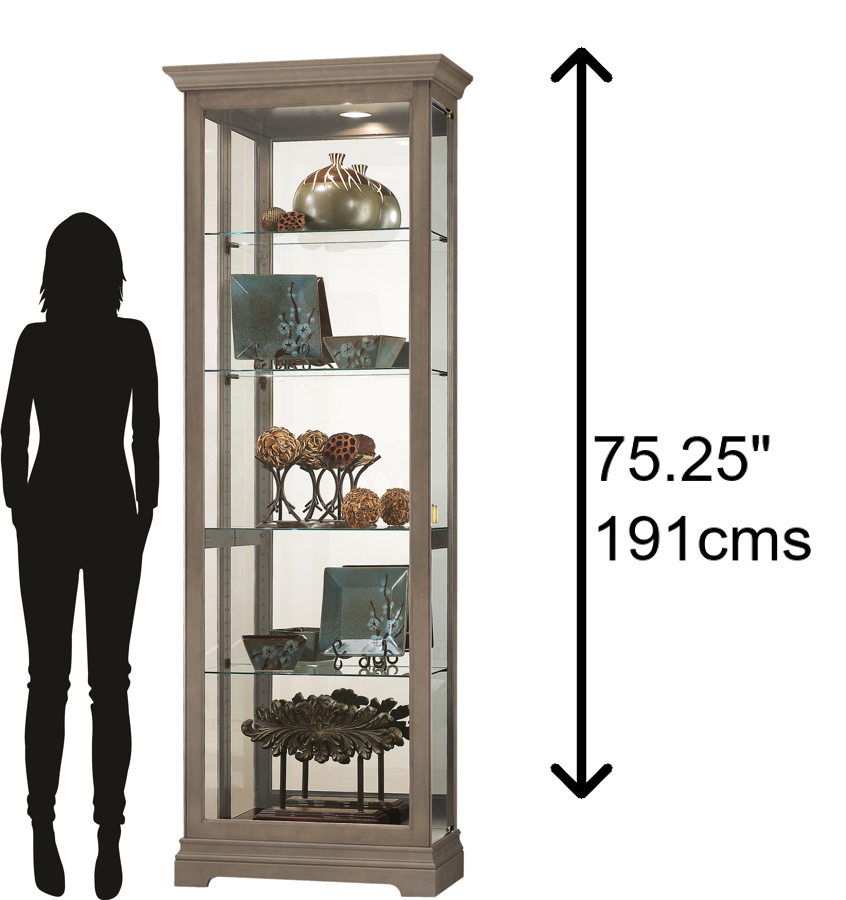 Hekman Furniture 680675 Elegant Lighted Curio Cabinet – Stunning Glass Display For Collectibles With Adjustable Features Aged Grey Brantley V Curio Cabinet 680675