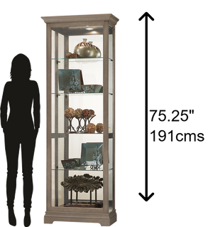 Hekman Furniture 680675 Elegant Lighted Curio Cabinet – Stunning Glass Display For Collectibles With Adjustable Features Aged Grey Brantley V Curio Cabinet 680675