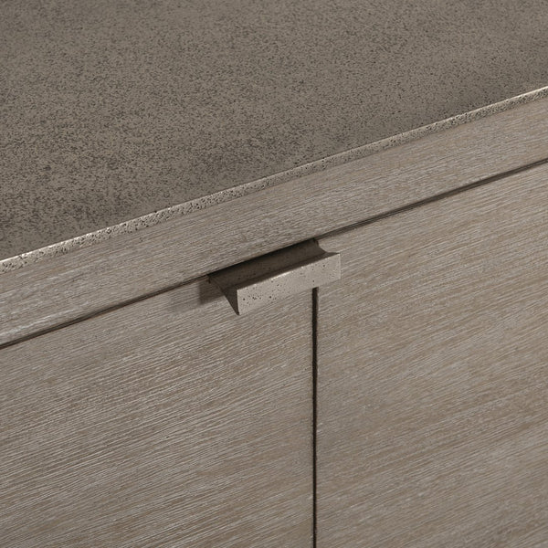 Bernhardt Bernhardt Romer Buffet In Forry Mahogany With Graphite Cast-Aluminum Top, Rustic Modern Storage Elegance 338134