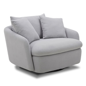 Parker House Parker Living Boomer - Dove Grey Large Swivel Chair with 2 Toss Pillows Dame Dove Grey 100% Polyester SBMR#912S-DMDV