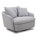 Parker Living Boomer - Dove Grey Large Swivel Chair with 2 Toss Pillows