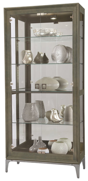 Hekman Furniture 680693 Sheena Ii Curio Cabinet - Elegant Glass Display With Adjustable Shelves & Mirrored Back Design Smoke Grey Sheena Iii Curio Cabinet 680694