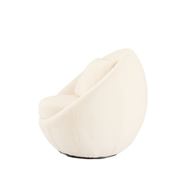 VIG Furniture Gypsum Modern White Swivel Accent Chair With Plush Cushioning, 360° Swivel Base, Sturdy 440 Lb Capacity VGMFOC-284-WHT-CH