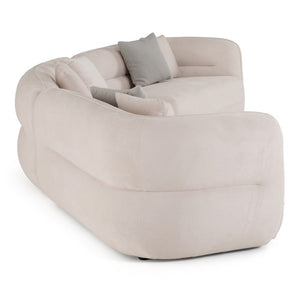 VIG Furniture Nomad Curved Off-White Sectional Sofa For 4 — Modern Sculptural Design, Foam Comfort & 6 Pillows VGAH-FL12-OFF