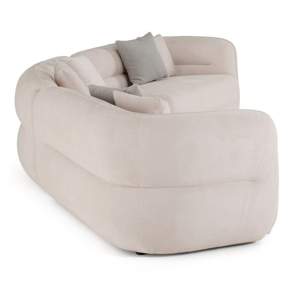 VIG Furniture Nomad Curved Off-White Sectional Sofa For 4 — Modern Sculptural Design, Foam Comfort & 6 Pillows VGAH-FL12-OFF