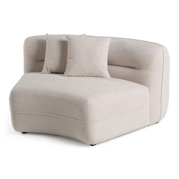 VIG Furniture Nomad Curved Off-White Sectional Sofa For 4 — Modern Sculptural Design, Foam Comfort & 6 Pillows VGAH-FL12-OFF