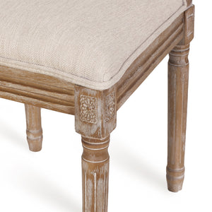 English Elm Dining Chair Set of Two with Cane Back Fluted Legs and Upholstered Seat French Style 71238.00BGENTL