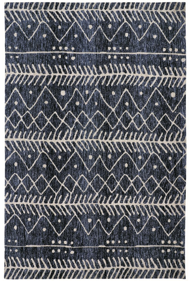 Feizy Rugs Colton Modern Geometric Rug - Soft, Durable, And Stain-resistant Design For Stylish Home Decor Blue,Ivory Polyester 8748318fdnm000e10