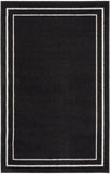 Nourison Essentials NRE02 Machine Made Power-loomed Narrow Border Indoor/Outdoor Contemporary Outdoor Rug Black Ivory, Black Ivory 100% Polypropylene 99446136633